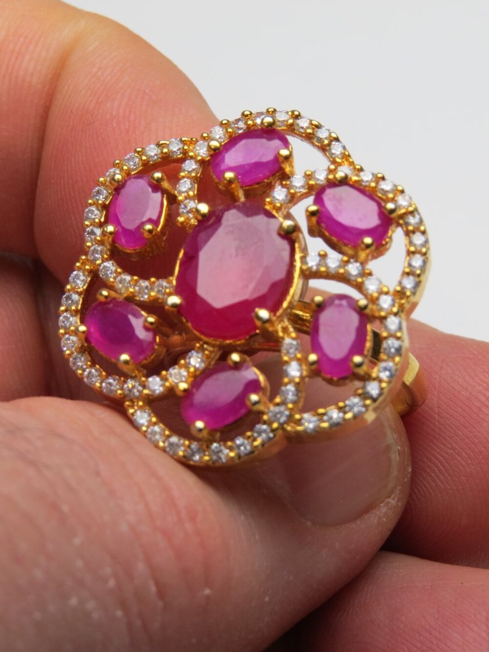 14k Diamond Ruby Ring